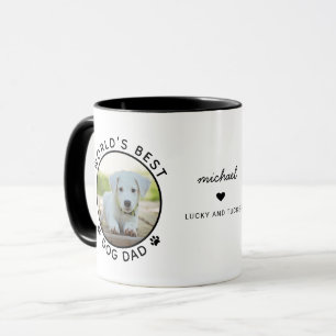 Lustiger Bester Hundepapa Zwei Foto Moderne Typogr Tasse