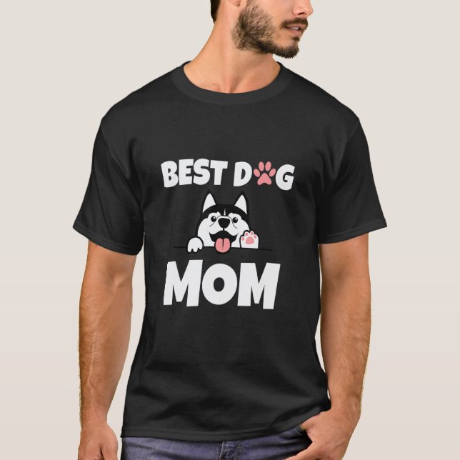 Lustiger bester Mutter Hund Husky T-Shirt (Vorderseite)