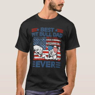 Lustiger bester Pit Bull Papa jemals Amerikanische T-Shirt