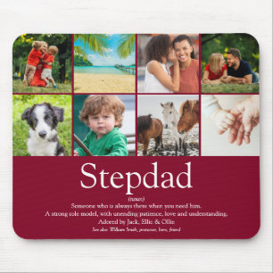 Lustiger, bester Stiefvater Stiefpapa Fotocollage Mousepad