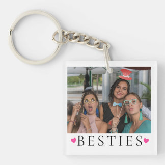 Lustiger BESTIE 2 Doppelseitiger Fotoanhänger Schlüsselanhänger