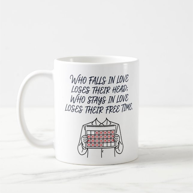 Lustiger Beziehungs-Kalender & Zeit Illustration Kaffeetasse (Links)