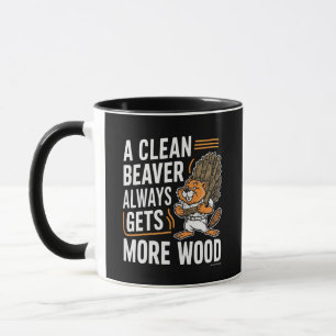 Lustiger Biber-Holz-Wortwitz Vintage-Kunst Tasse