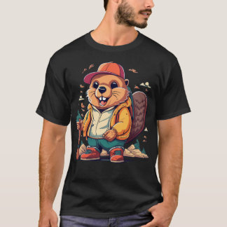 Lustiger Biber Wandern Natur T-Shirt