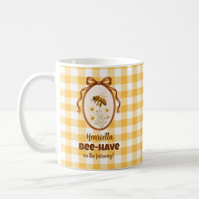 Lustiger Bienen-Golf-Geschenk-Kaffeebecher Kaffeetasse (Links)