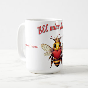 Lustiger Bienen-Wortspiel-Valentinstag Kaffeetasse