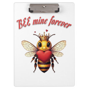 Lustiger Bienen-Wortspiel-Valentinstag Klemmbrett