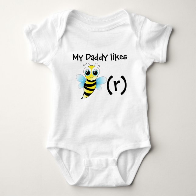 Lustiger Bienenbodysuit für Baby. Mein Vati mag Baby Strampler (Vorderseite)