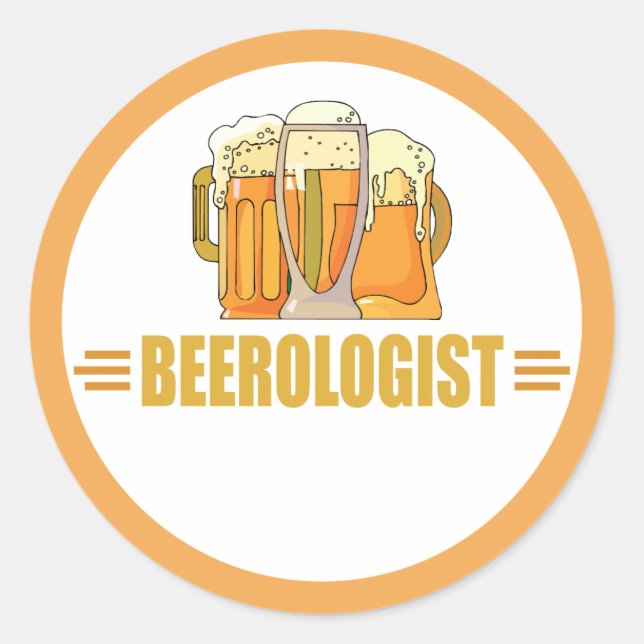 Lustiger Bier-Server Beerologe Bar Pub Saloon Runder Aufkleber (Vorderseite)