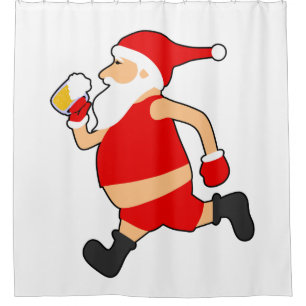 lustiger Bier-Weihnachtsmann Weihnachten Duschvorhang
