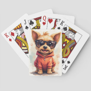 Lustiger Biewer Terrier Kawaii Hund Spielkarten