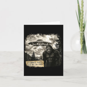 Lustiger Bigfoot-Alien-UFO-Vintage-Beweis-Foto  Karte