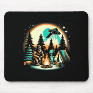 Lustiger Bigfoot & Alien Ufo Camping Outdoor A Mousepad