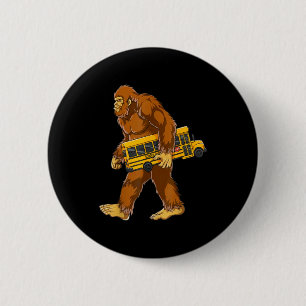 Lustiger Bigfoot-Busfahrer Sasquatch-Schulbus Lieb Button