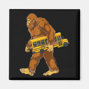Lustiger Bigfoot-Busfahrer Sasquatch-Schulbus Lieb Magnet