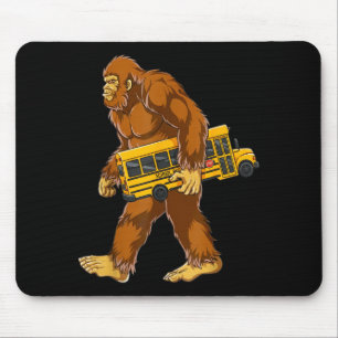 Lustiger Bigfoot-Busfahrer Sasquatch-Schulbus Lieb Mousepad