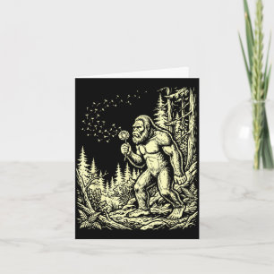 Lustiger Bigfoot, der Löwenzahn pustet, vintage Sa Karte