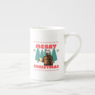 Lustiger Bigfoot - Frohe Weihnachten Prozellantasse
