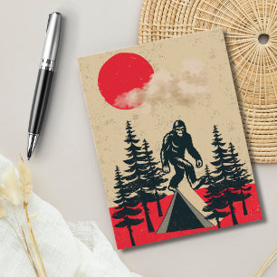 Lustiger Bigfoot Geburtstag Vintage Camping Mond W Postkarte