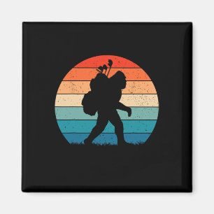 Lustiger Bigfoot-Golf-Vintage-Retro-Sasquatch-Spie Magnet