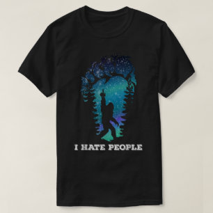 Lustiger Bigfoot-Ich-hasse-Menschen-Design T-Shirt