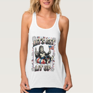Lustiger Bigfoot Lasst Uns Leuchten Patriotisch Tank Top