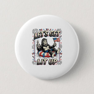 Lustiger Bigfoot Lasst Uns Patriotisch Feiern Button