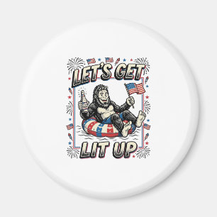 Lustiger Bigfoot Lasst Uns Patriotisch Feiern Magnet