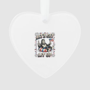 Lustiger Bigfoot Lasst Uns Patriotisch Feiern Ornament
