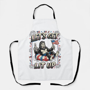Lustiger Bigfoot Lasst Uns Patriotisch Feiern Schürze