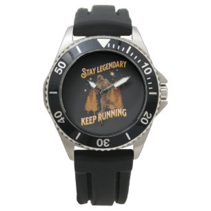 Lustiger Bigfoot Laufmotivation Armbanduhr