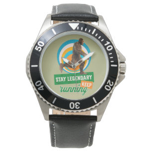 Lustiger Bigfoot Laufmotivation Armbanduhr
