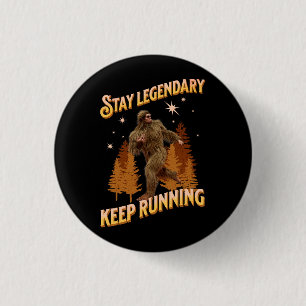 Lustiger Bigfoot Laufmotivation Button