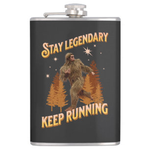 Lustiger Bigfoot Laufmotivation Flachmann