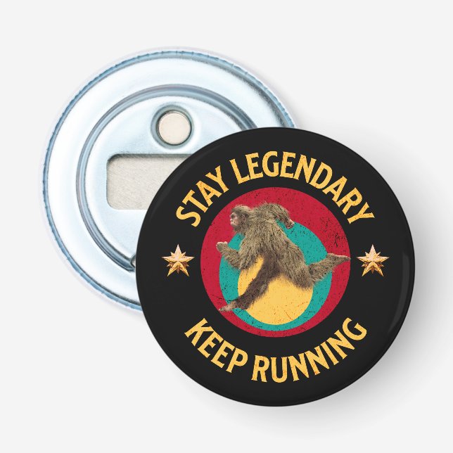 Lustiger Bigfoot Laufmotivation Flaschenöffner (Vorderseite)