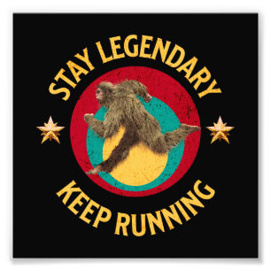 Lustiger Bigfoot Laufmotivation Fotodruck