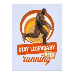 Lustiger Bigfoot Laufmotivation Fotodruck