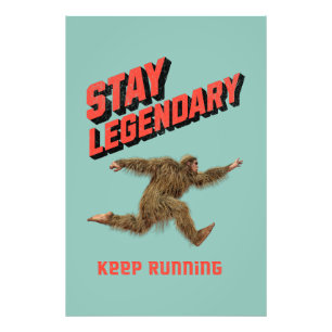 Lustiger Bigfoot Laufmotivation Fotodruck