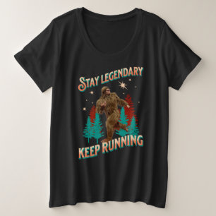 Lustiger Bigfoot Laufmotivation Große Größe T-Shirt