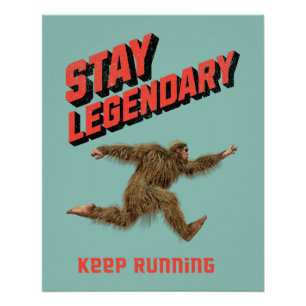 Lustiger Bigfoot Laufmotivation Poster