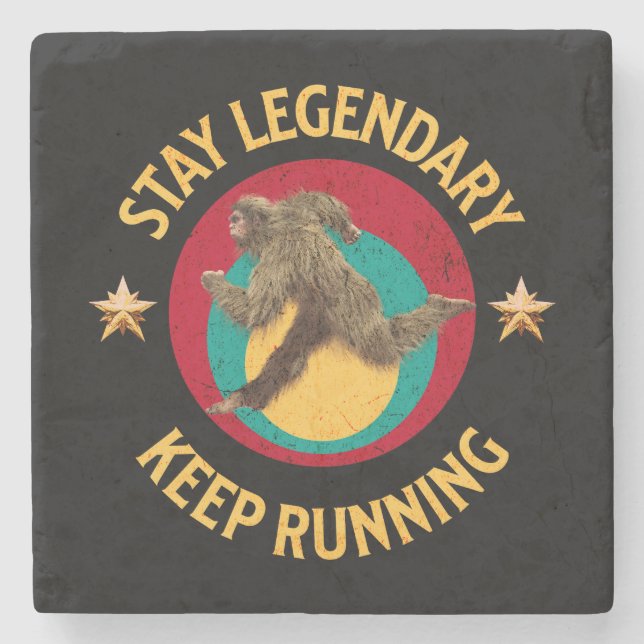 Lustiger Bigfoot Laufmotivation Steinuntersetzer (Vorderseite)