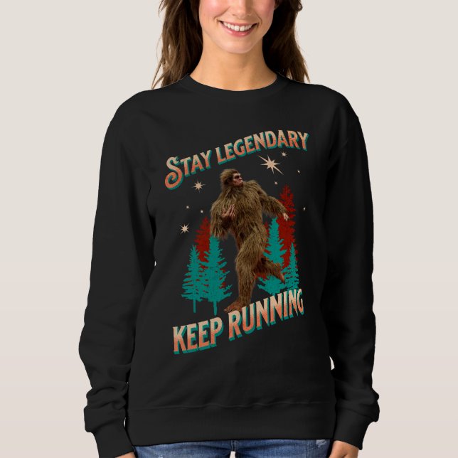 Lustiger Bigfoot Laufmotivation Sweatshirt (Vorderseite)