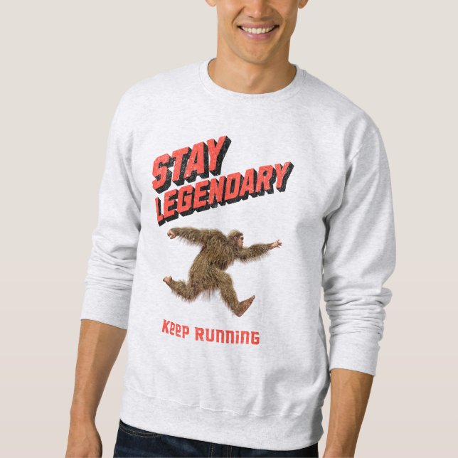 Lustiger Bigfoot Laufmotivation Sweatshirt (Vorderseite)