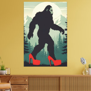 Lustiger Bigfoot Leinwanddruck