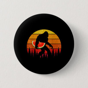 Lustiger Bigfoot mit Wassermelonen-Scheibe Melone Button