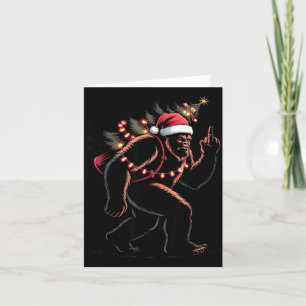 Lustiger Bigfoot Mittelfinger Weihnachten Sasquatc Karte