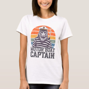 Lustiger Bigfoot-Motorboot-Kapitän  T-Shirt