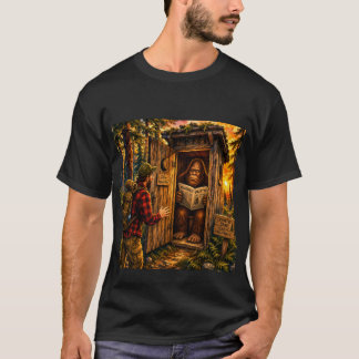 Lustiger Bigfoot-Plumpsklo-Wasserfarben-Entwurf T-Shirt
