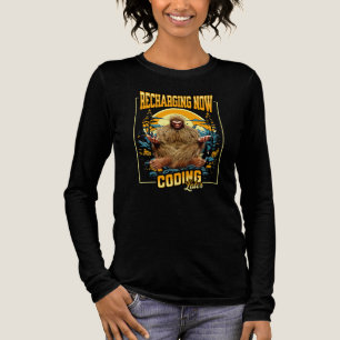 Lustiger Bigfoot-Programmierer Coding Later Humor Tri-Blend Shirt