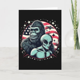 Lustiger Bigfoot Sasquatch Alien Amp Bigfoot USA-F Karte